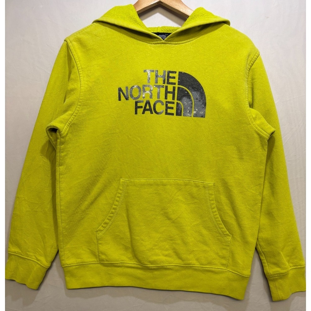 The North Face Drew Peak Pullover Hoodie Boys Green Fleece Outdoor‎ L 14/16
